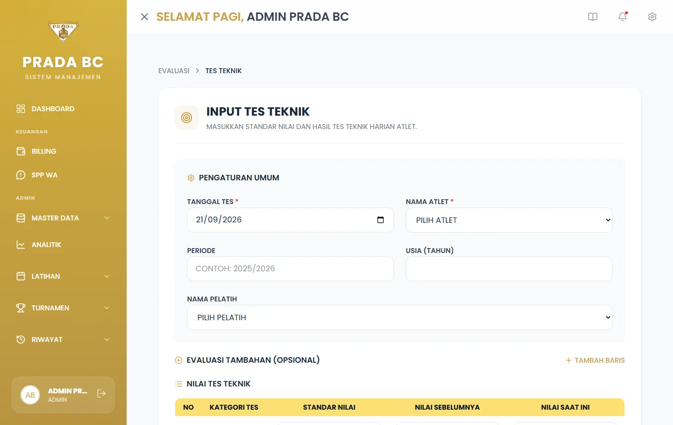Formulir Input Tes Teknik.